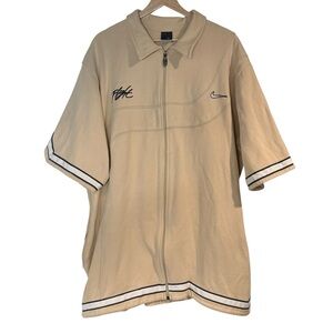 Nike Flight Ribbed Knit Full Zip Mini Dress Tan Size XXL Athleisure Collared